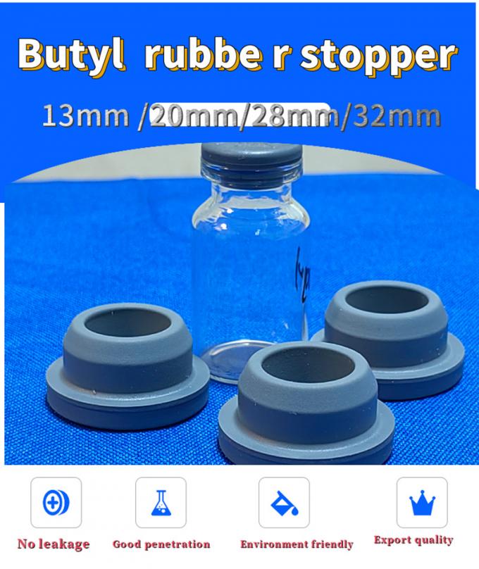 13mm 20mm 32mm Medical Use Blue Grey Lyophilization Butyl Rubber Stoppers for Glass Infusion Bottle