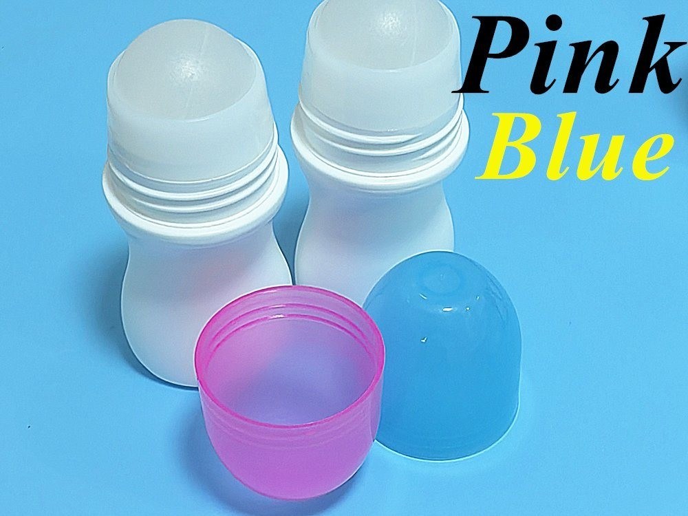 50 ml vuoto di olio essenziale cosmetico di plastica HDPE bottiglia a rulli di deodorante bianco rotolato su bottiglie