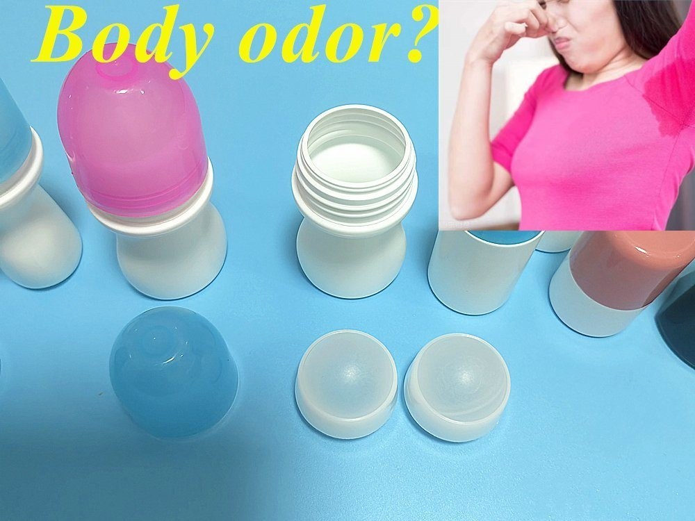 50 ml 60 ml di olio essenziale odore corporeo Cura della pelle sotto le ascelle Plastica HDPE Deodorante Antitranspirante Plastica Roll on Bottle