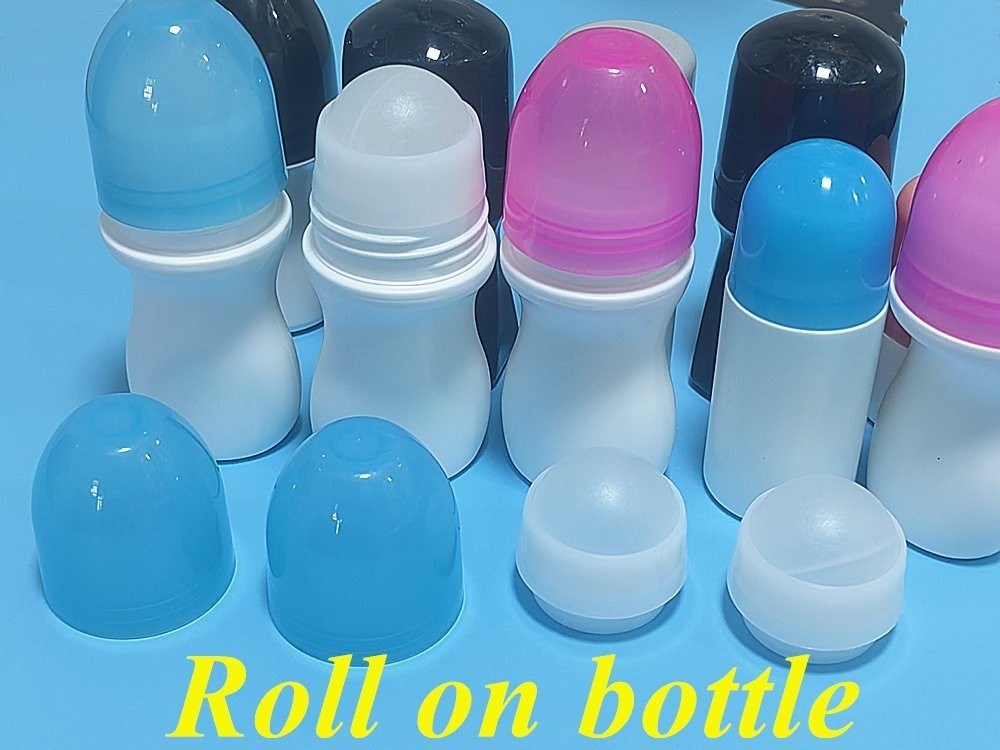 50 ml di HDPE vuoto rotondo Rollo di plastica su bottiglia di deodorante Rollo di corpo profumato Bottiglia di plastica Rollo di plastica su bottiglia antitraspirante