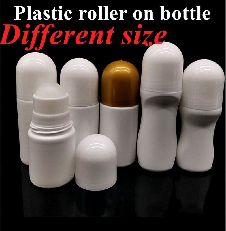 HDPE 30ml 50ml 60ml Rollo di plastica su cilindrica Bottiglia a rulli rotondi Bottiglia deodorante Contenitore con palla a rulli di plastica