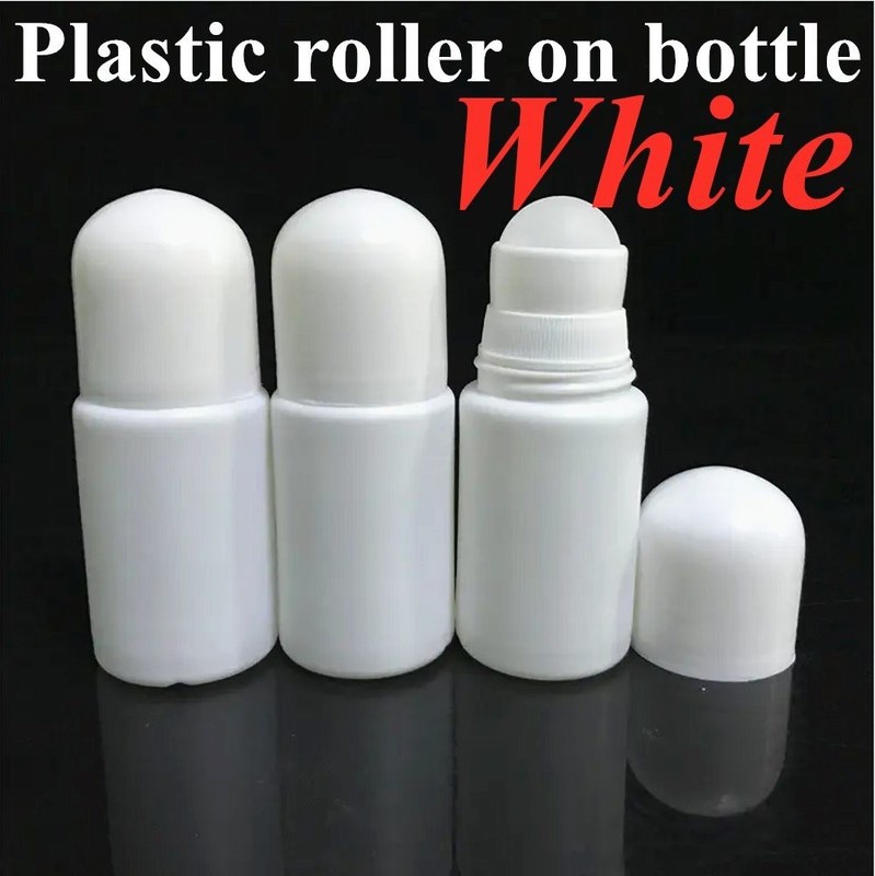 30 ml 50 ml 60 ml HDPE Plastica Bianco Deodorante olio essenziale di plastica Rollo su bottiglia con palla a rulli