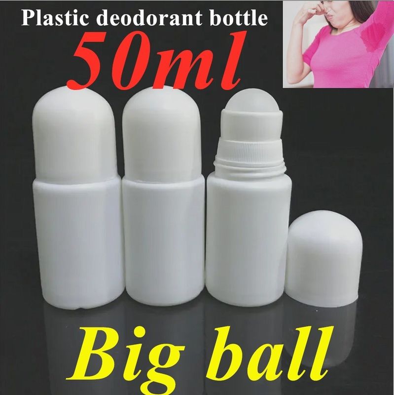 30 ml 50 ml 60 ml Bottiglia di plastica bianca a rulli HDPE Bottiglia di deodorante a rotolo vuota ricaricabile Portable Travel roll on bottle