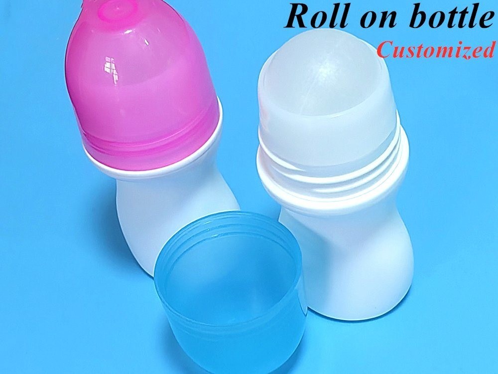 50 ml di bicchiere di plastica vuota di tipo PE sfera a rulli profumata bottiglia per il corpo antitraspirante bottiglia vuota rotolo su bottiglia di deodorante
