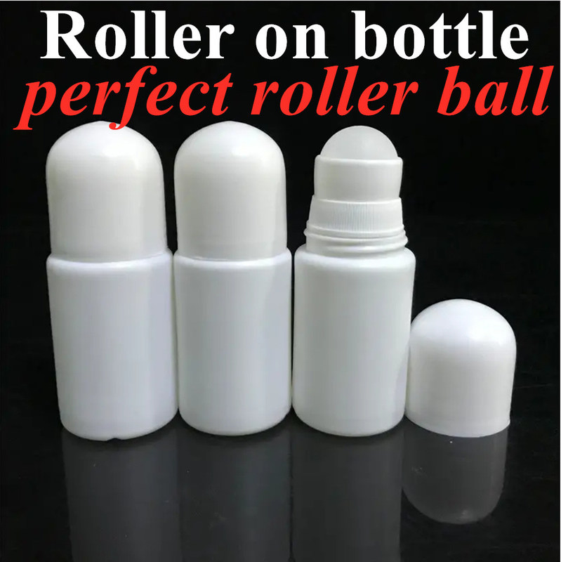 30 ml 50 ml 60 ml Crema per profumi Contenitori per profumi e deodoranti Roller Round Empty HDPE Roll on Deodorant Bottle
