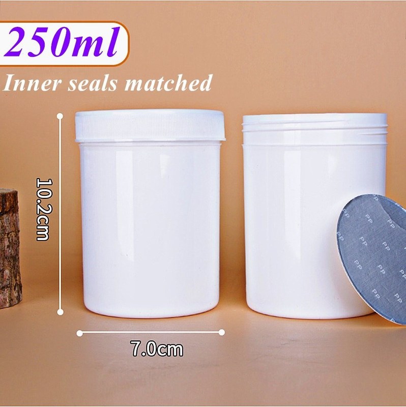 12oz 16oz 6oz 8oz 150ml 250g 500g Bianco Chiaro Nero Rosso Blu Rotondo Bocca Larga PP Plastica Bottiglia Cosmetica