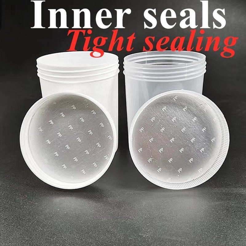 150 ml 250 ml 500 ml 1000 ml PP Plastica Bianca Vuota di lusso Rotonda Crema unguento Bottone PP Bottone Cosmetico Imballaggio con Capo