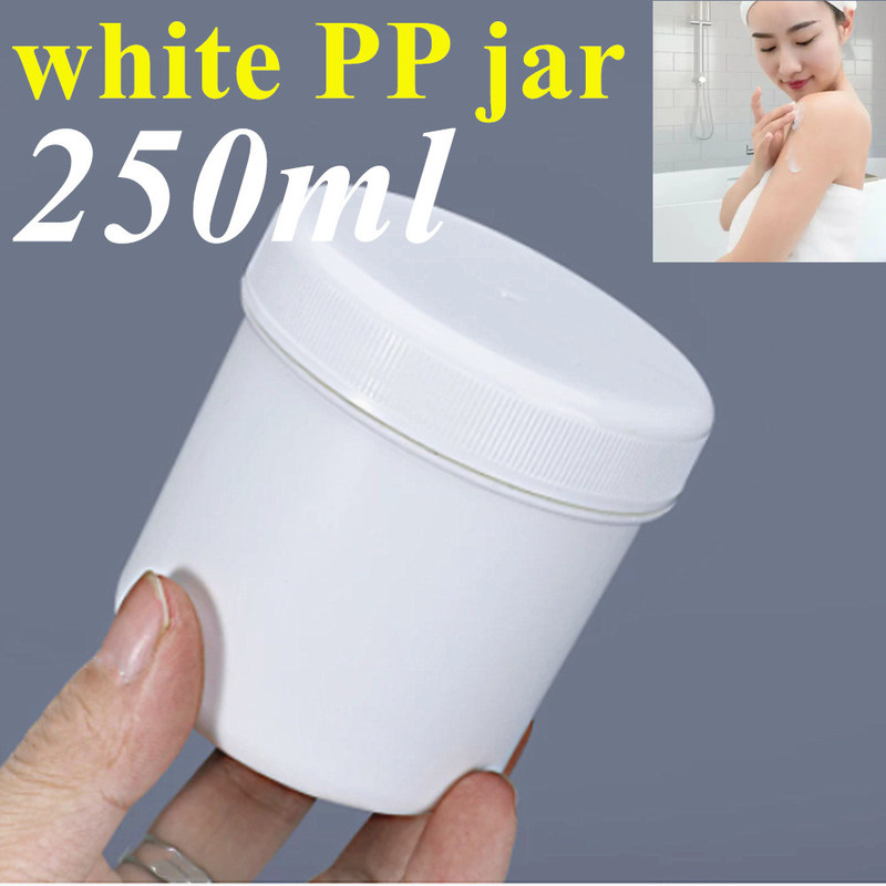 250g 500g Vaso vuoto di plastica bianca con crema contenitore per imballaggio cosmetico Vaso rotondo con crema unguento PP Vaso di plastica