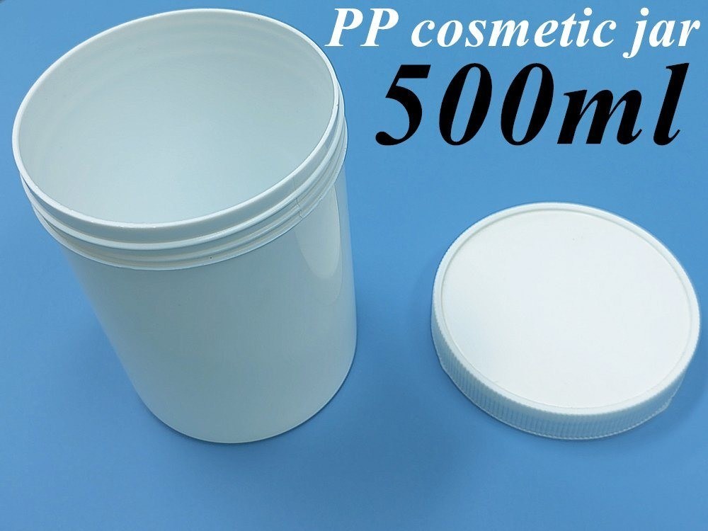 250g 500g Vaso vuoto di plastica bianca con crema contenitore per imballaggio cosmetico Vaso rotondo con crema unguento PP Vaso di plastica