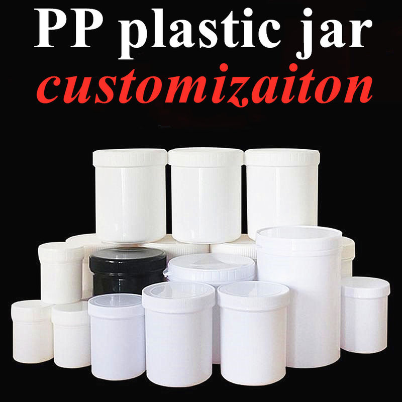 250ml 8oz 500ml 950ml 1000ml PP Plastic Cosmetics Chiaro Traslucido White Pot unguento di plastica Crema Bottone con tappo a vite