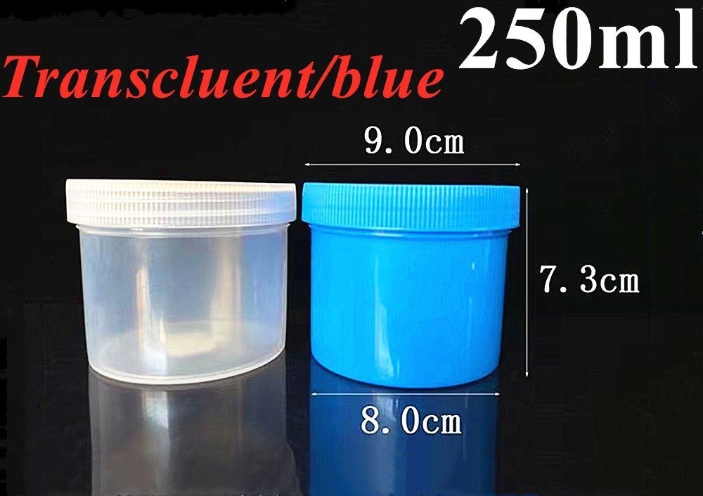100ml 150ml 250ml 500ml PP Cosmetic Jar Traslucido blu chiaro 16oz Pomata di plastica Vaso cosmetico
