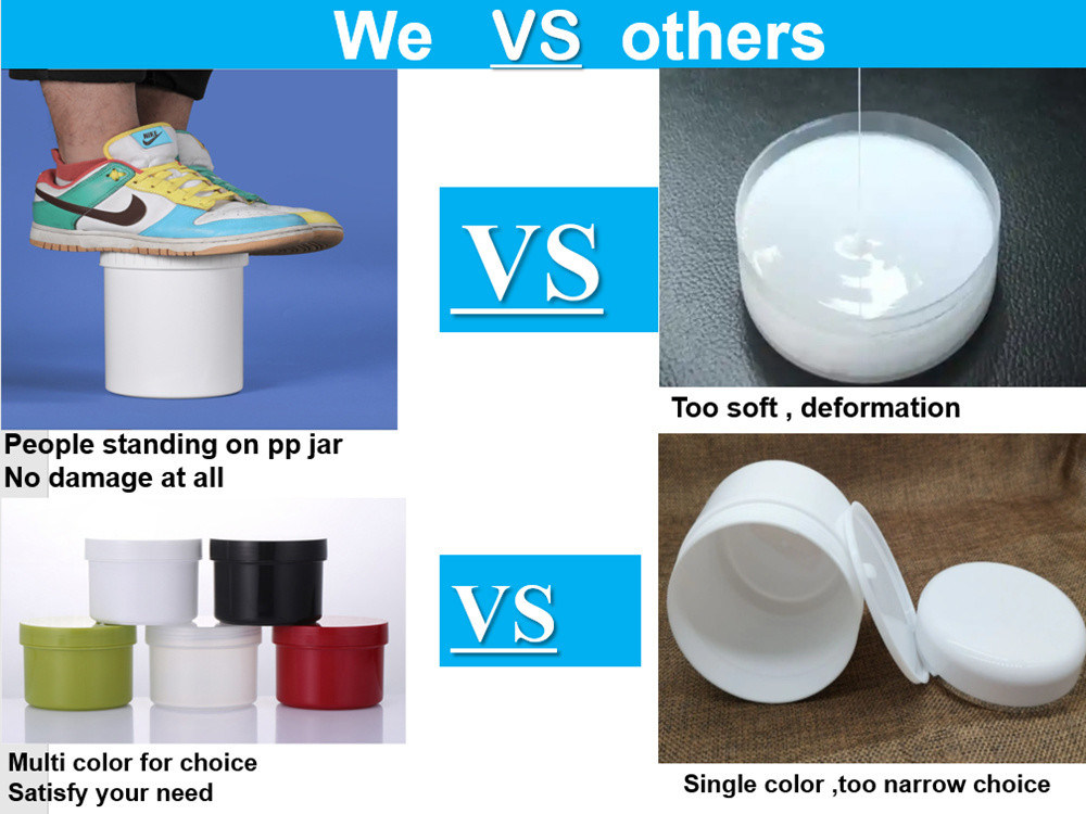 Bicchiere di crema in PP blu bianco nero contenitori piccoli Bicchiere di crema in PP con coperchio per cosmetici