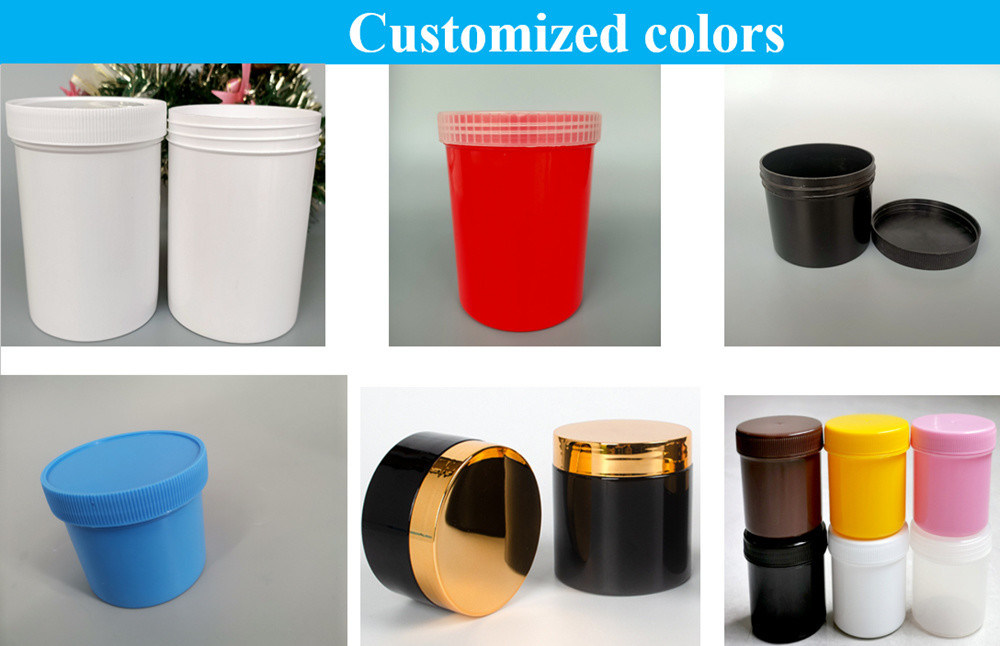 250 ml 500 ml 1000 ml Boccone per la cura della pelle Bianco Blu Nero Rosso PP Materiale alimenti cosmetici per la pelle Crema Bocconi di plastica vuoti