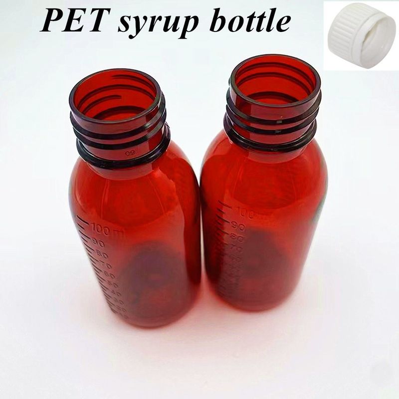 100 ml di sciroppo di plastica da 120 ml di ambra Bottiglie Farmaceutiche per animali da compagnia Rotonda Medicina Sciroppo per tosse Bottiglia con tappi CRC