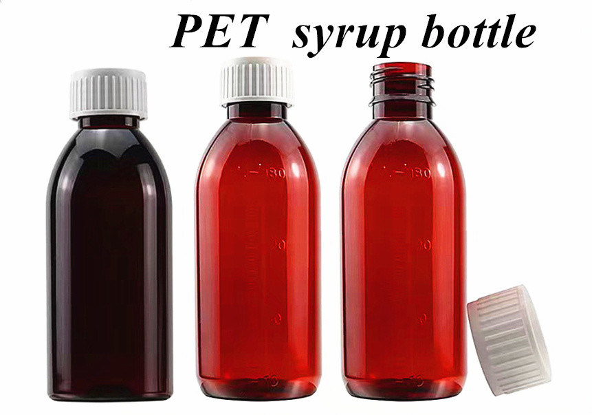 3oz 4oz 5oz farmaci per animali da compagnia Pet Amber Contenitore di plastica Sciroppo per la tosse Bottiglia Medicina Bottiglia per liquidi orali