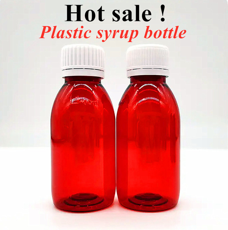 3 oz 4 oz di sciroppo di ambra bottiglia di vetro con 28 mm di collo di plastica farmacia sciroppo per la tosse bottiglia per liquidi orali