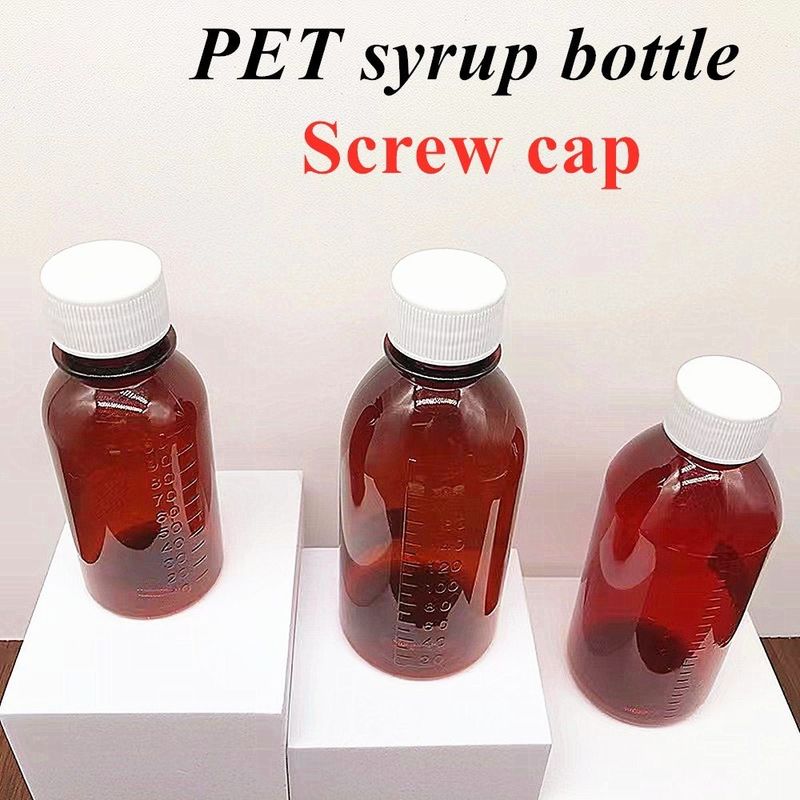 3oz 4oz 5oz Pet vuoto Flascia di sciroppo per la tosse per via orale Liquido in polvere di sospensione Flascia di plastica con tappo anti-sbagliamento