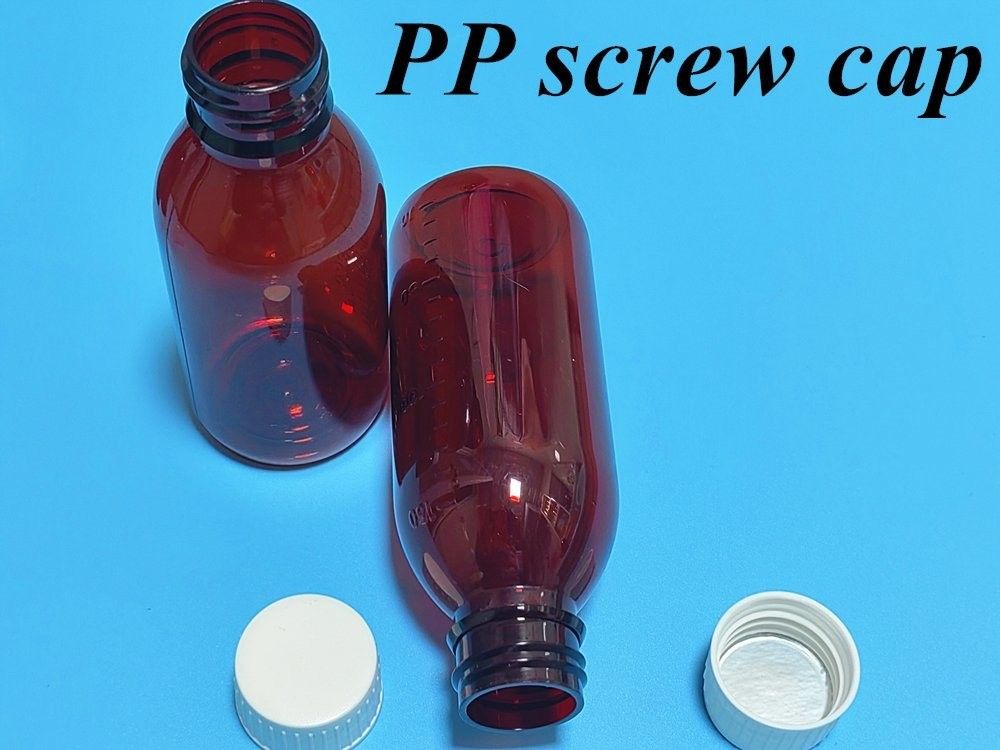 100 ml 120 ml 150 ml DIN28 Plastica PET Marrone per liquidi orali Bottiglia Amber Medicina Sciroppo per la tosse Bottiglia per Ropp Cap