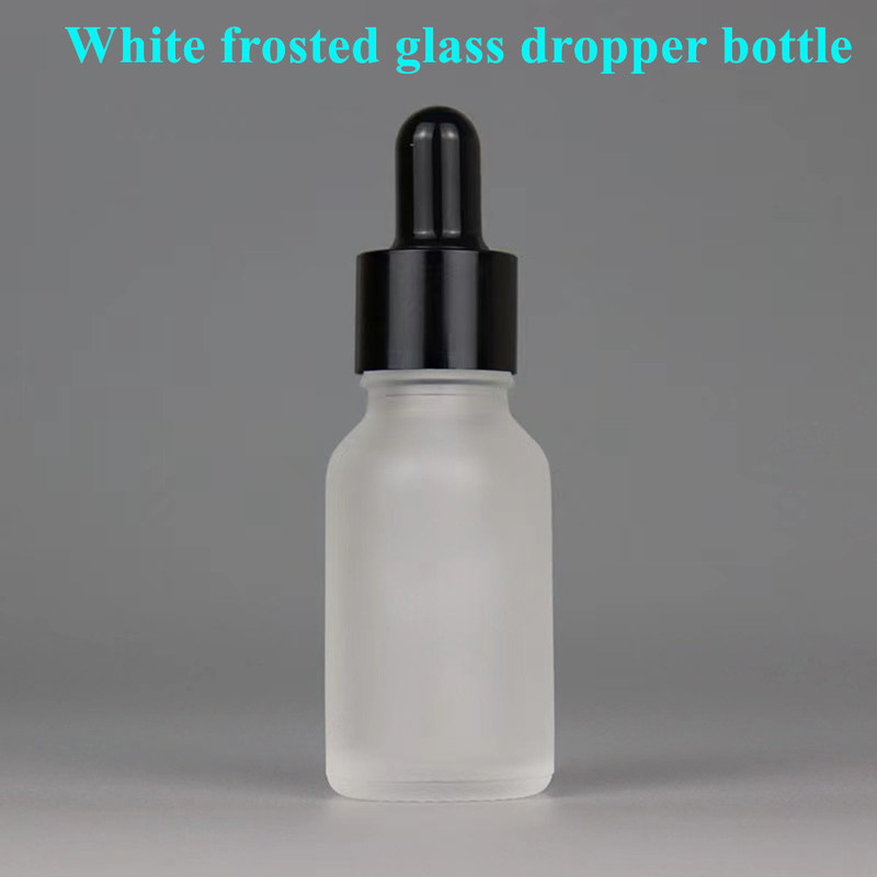 10 ml 15 ml 20 ml 30 ml 50 ml Bianco vetro ghiacciato Bottiglia di olio essenziale Sero Bottiglia di olio