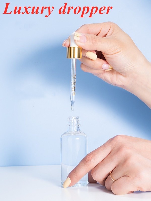 10 ml 20 ml 30 ml Vuoto Rotondo Bianco Vetro Frostato Bottiglia di olio essenziale per la cura della pelle capelli Siero Cosmetico Utilizzare con gocciolante