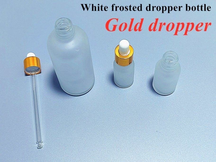 1 oz 2 oz 5 ml 10 ml 15 ml 20 ml 30 ml 50 ml vuoto Siero per la cura della pelle con olio essenziale uso a mano Bottiglia di gocciolante in vetro freddo bianco