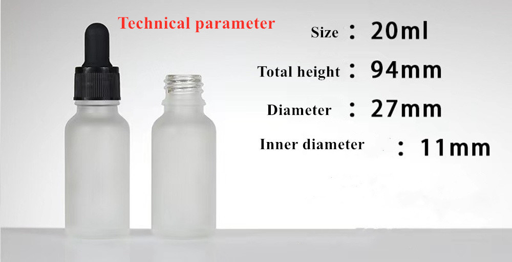 20 ml 30 ml 50 ml 2 oz Cosmetici per la cura personale Occhi Olio essenziale Vetro Bianco Frostato Bottiglia gocciolante con tappo gocciolante