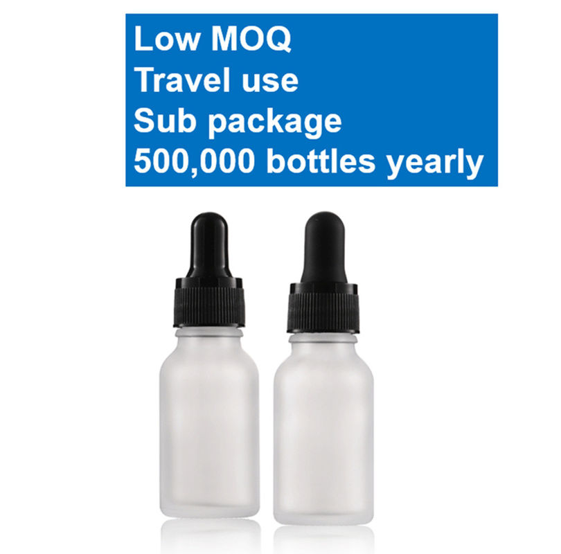 Luxury 1oz 2oz 10ml 15ml 20ml 30ml 50ml Siero circolare vuoto per la cura della pelle olio essenziale occhio bianco bottiglia di vetro ghiacciato