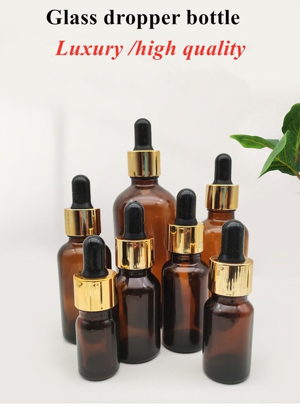 Vendita a caldo 5ml 10ml 15ml 30ml 50ml siero di ambra bottiglie di olio essenziale bottiglia gocciolante di vetro