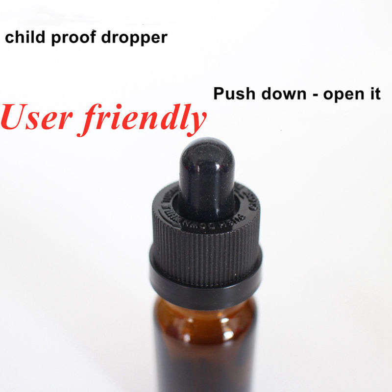 5 ml 15 ml 20 ml 30 ml 50 ml Imballaggio cosmetico Collare di plastica rotonda Olio essenziale per il viso Ambrato Bottiglia gocciolante per olio essenziale