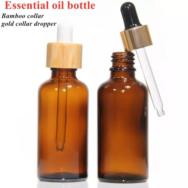 30 ml 50 ml 60 ml 100 ml Olie per capelli Siero Olio per barba Ambrone Marrone vuoto olio essenziale rotondo Bottiglia di goccia di vetro