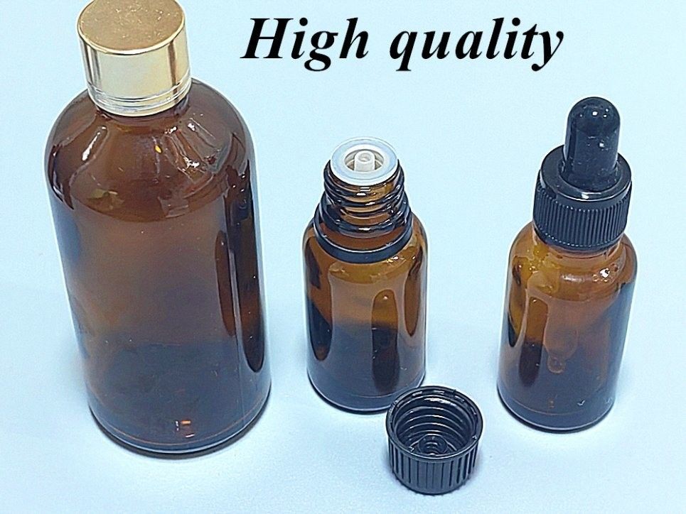 30 ml 50 ml 60 ml 100 ml Olie per capelli Siero Olio per barba Ambrone Marrone vuoto olio essenziale rotondo Bottiglia di goccia di vetro