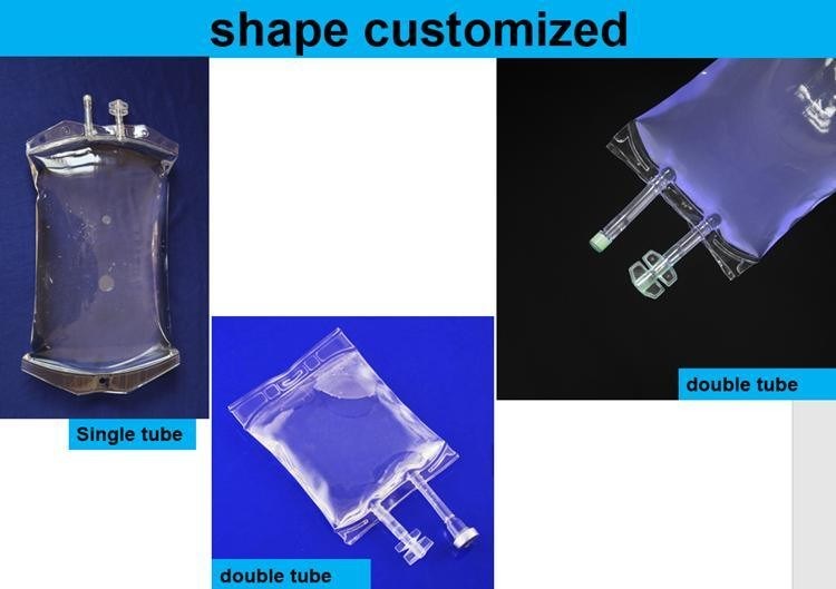 250 ml 500 ml 1000 ml sacchetto per infusione usa e getta Medicinale PVC Sterile soluzione salina IV Soluzione fluida PVC sacchetto per infusione