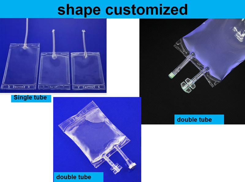 Sacchetto per infusione monouso in PVC da 100 ml a 250 ml Sacchetto IV trasparente per medicinali Sacchetto per infusione vuoto in PVC per soluzioni saline normali di glucosio