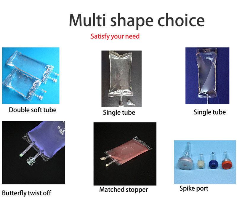 sacchetto di plastica per infusione medica sterile 100 ml 250 ml 500 ml PVC Soluzione di Cloruro di Sodio IV Sacchetto per fluidi per infusione