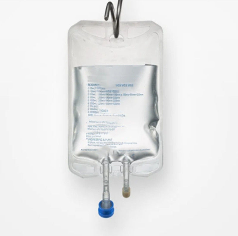 100 ml 250 ml 500 ml Single Port Double Port Medical PVC Bag IV vuoto per infusione con tappo