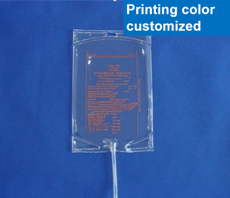 500 ml di sacchetto IV per liquidi medici per soluzione sacchetto per infusione a doppio tubo non DEHP vuoto sacchetto IV a porta singola con torsione a farfalla