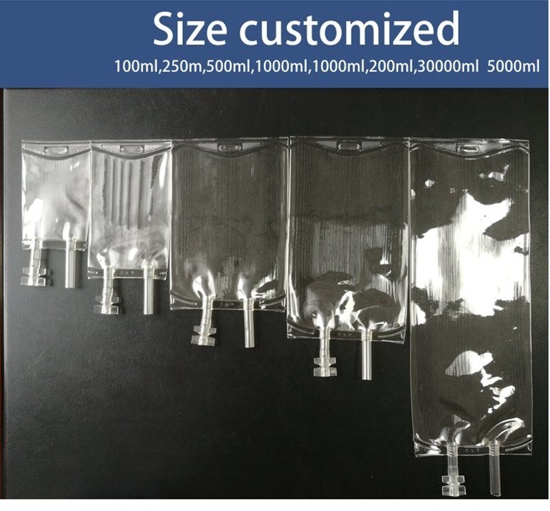 Sacchetti per infusione medica PVC usa e getta 100 ml 250 ml 1000 ml 2000 ml Sacchetti IV senza Dehp Sacchetti IV soluzione liquida