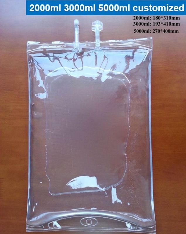 2000 ml 3000 ml 5000 ml Butterfly Dual Port Twist Off Transfusion Sacchetto di infusione monouso in PVC per veterinari