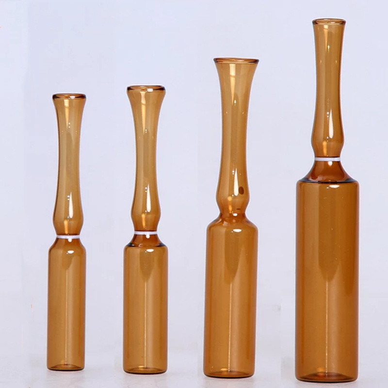 Ampolette di vetro per antibiotici di 10 ml Amber USP standard Bottiglie di ampolette di vetro per iniezioni trasparenti