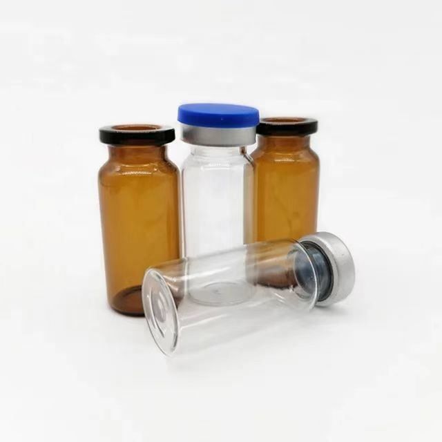 5 ml 7 ml 10 ml Vacuo Crimp Top Vaccacine Violo di vetro Sterile Tubolare Chiaro Ambrato Violo di vetro per iniezioni mediche
