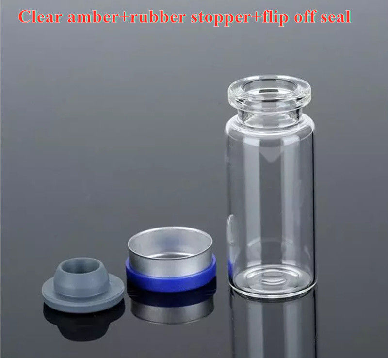 Farmaceutico 5 ml 10 ml Ambrore vuoto Chiaro Iniezione Bottiglia di vetro tubolare per uso medico Bottiglia con tappo di gomma butila