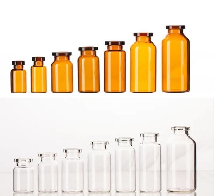 5 ml 10 ml 20 ml Ambrato Chiaro Iniezione Sterile Marrone Violo di Vetro vuoto per Iniezioni Farmaceutiche con tappo di gomma butila