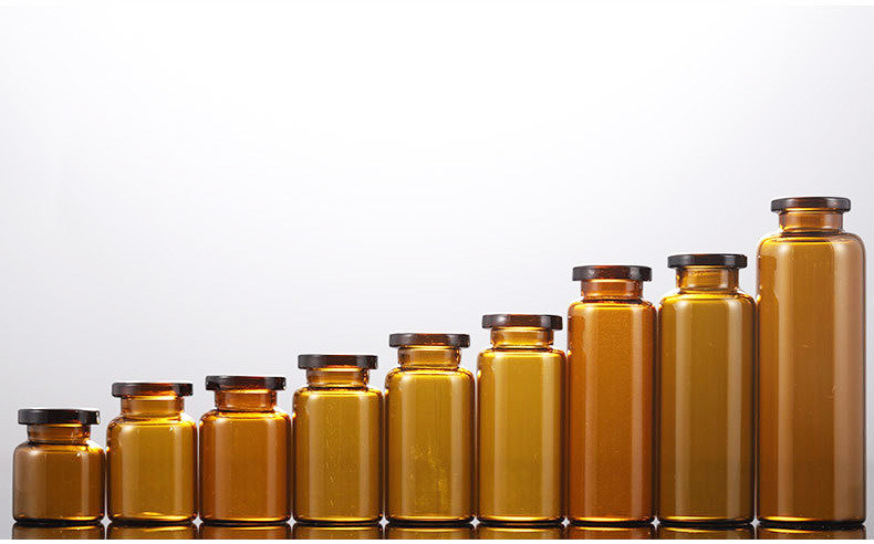 5 ml 7 ml Vial di vetro borosilicato chiaro e marrone di vetro tubolare per iniezioni per vaccino con tappo di plastica di alluminio