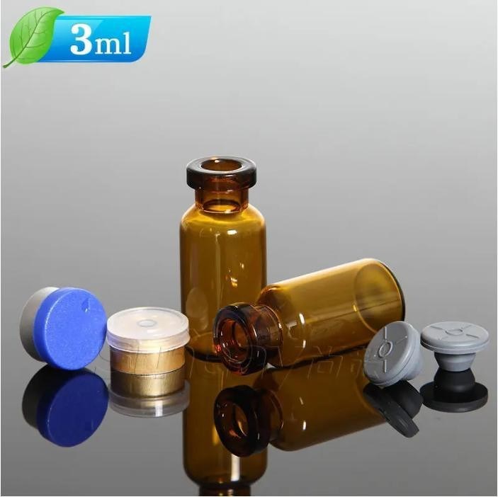 5 ml 7 ml Vial di vetro borosilicato chiaro e marrone di vetro tubolare per iniezioni per vaccino con tappo di plastica di alluminio
