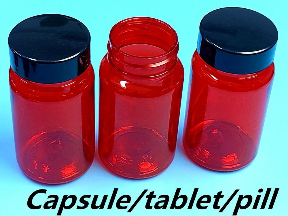 100 ml Pet Red Farmaceutico Prescrizione Pillola Contenitore Bottiglia Supplemento Nutrizionale Capsula Bottiglia medicinale proteica