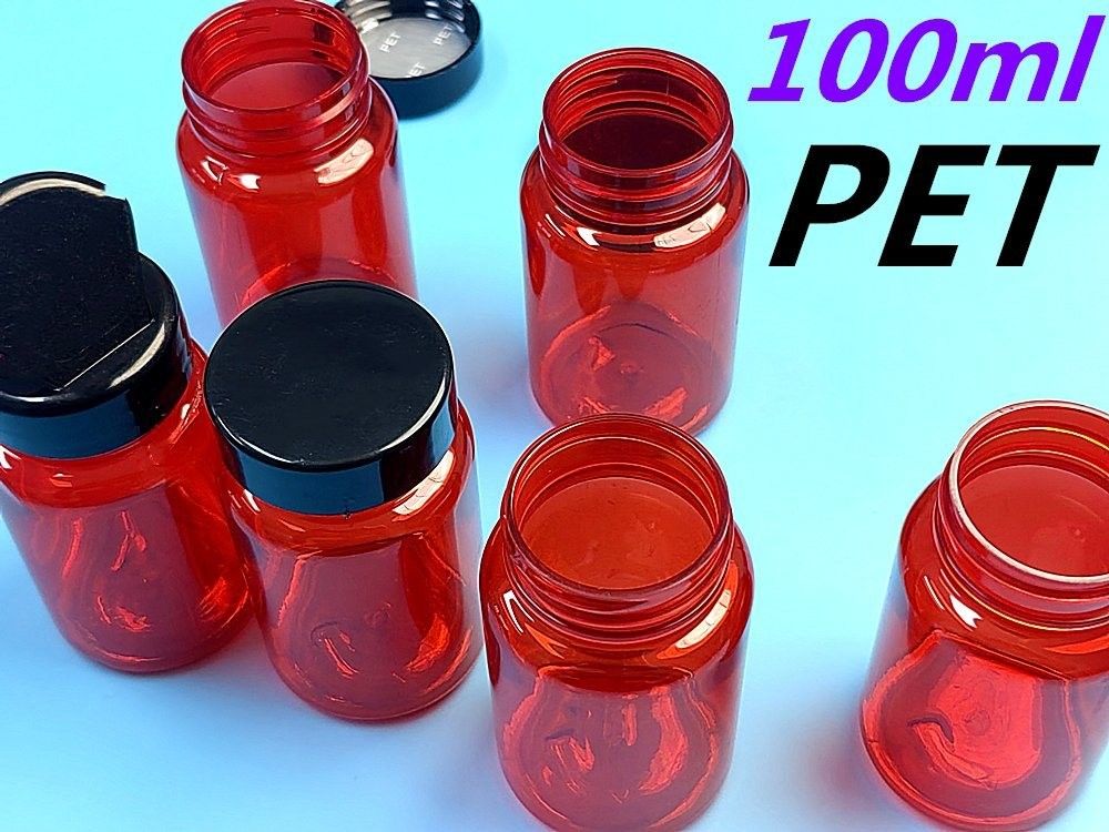 100 ml Pet Red Farmaceutico Prescrizione Pillola Contenitore Bottiglia Supplemento Nutrizionale Capsula Bottiglia medicinale proteica