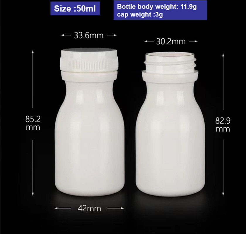 Vuoto Rotondo 50 ml 100 ml 150 ml Capsule bianche in HDPE Pillole pillole Bottiglie integratori di plastica Bottiglia di farmaco in plastica