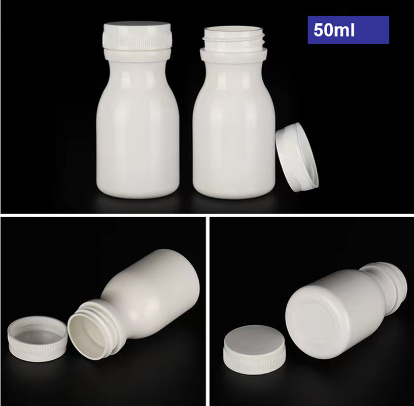 Vuoto Rotondo 50 ml 100 ml 150 ml Capsule bianche in HDPE Pillole pillole Bottiglie integratori di plastica Bottiglia di farmaco in plastica
