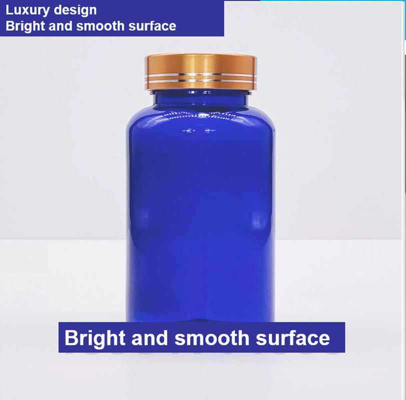 100cc 120cc 150cc Bottiglia di plastica per pillole Capsule Trasparente Blu Pet Riempievole Bottiglia di plastica solida per farmaci