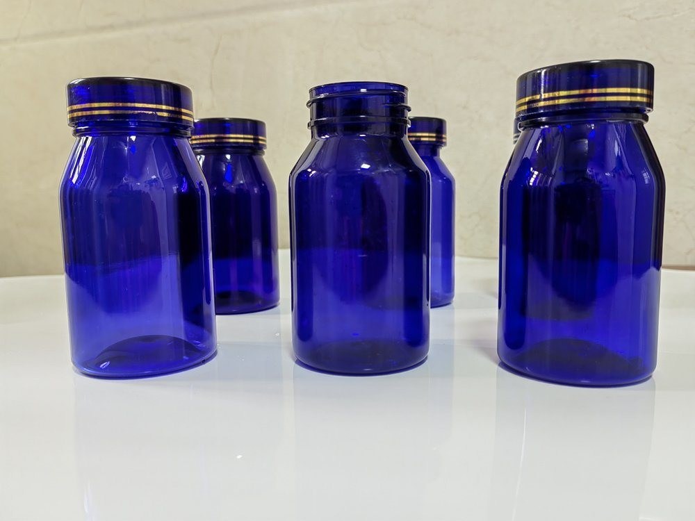 100cc 120cc 150cc Bottiglia di plastica per pillole Capsule Trasparente Blu Pet Riempievole Bottiglia di plastica solida per farmaci